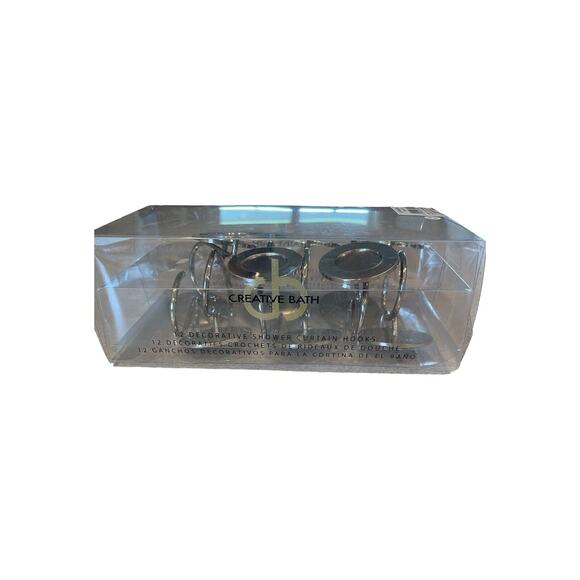 Shower Curtain Hooks by Creative Bath Products Dot Swirl Nickel 12 Ct DSW83 - Picture 3 of 3